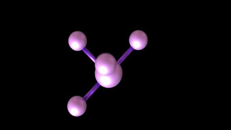 animación de macro de moléculas púrpuras sobre un fondo negro