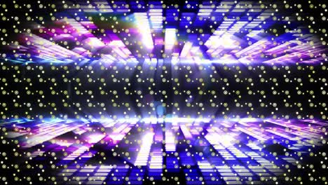 animación de puntos en movimiento sobre las luces de los puntos en el lugar de clubes