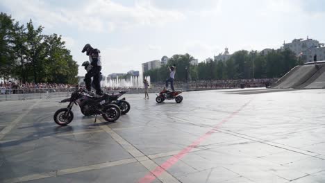 motorcycle stunt show in the city