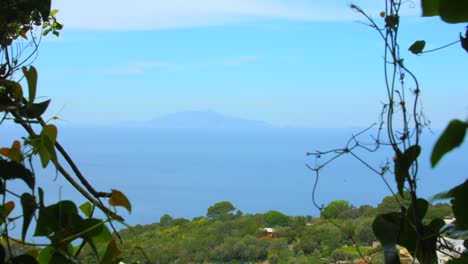 Composition-shot-over-seaside-beach-in-Capri-island,-Campania,-Italy-at-daytime