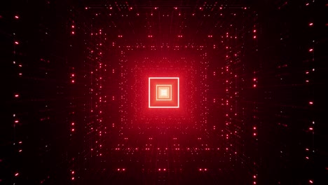 red glittering square tunnel vj loop