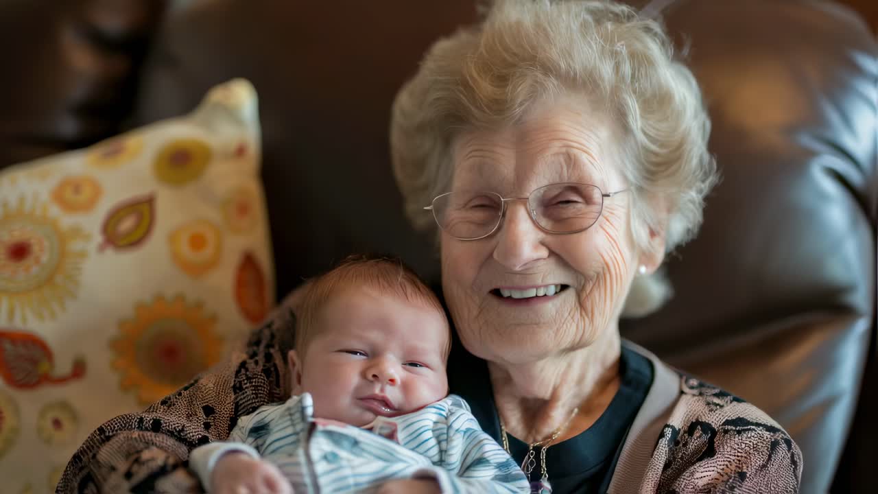 Grandmother Holding Newborn Grandchild