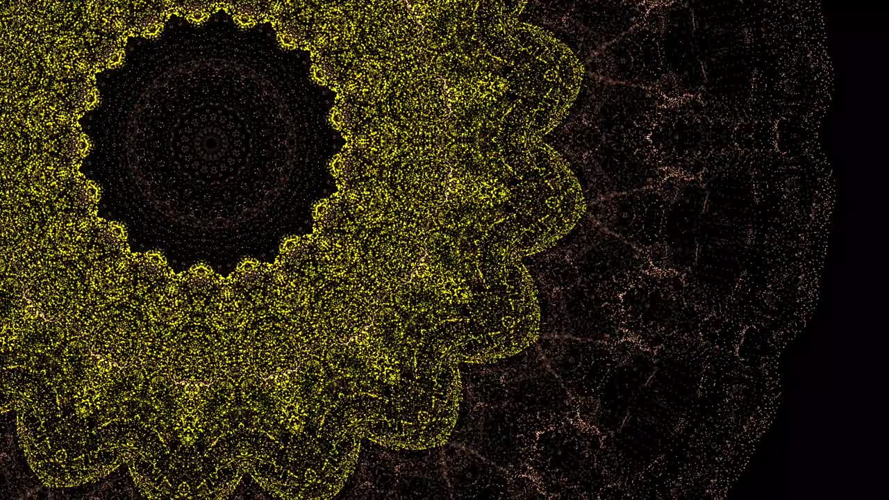 추상적인 다채로운 디지털 꽃 움직임은 사이키델릭 최면 방식으로 색을 바꾸고 있습니다.