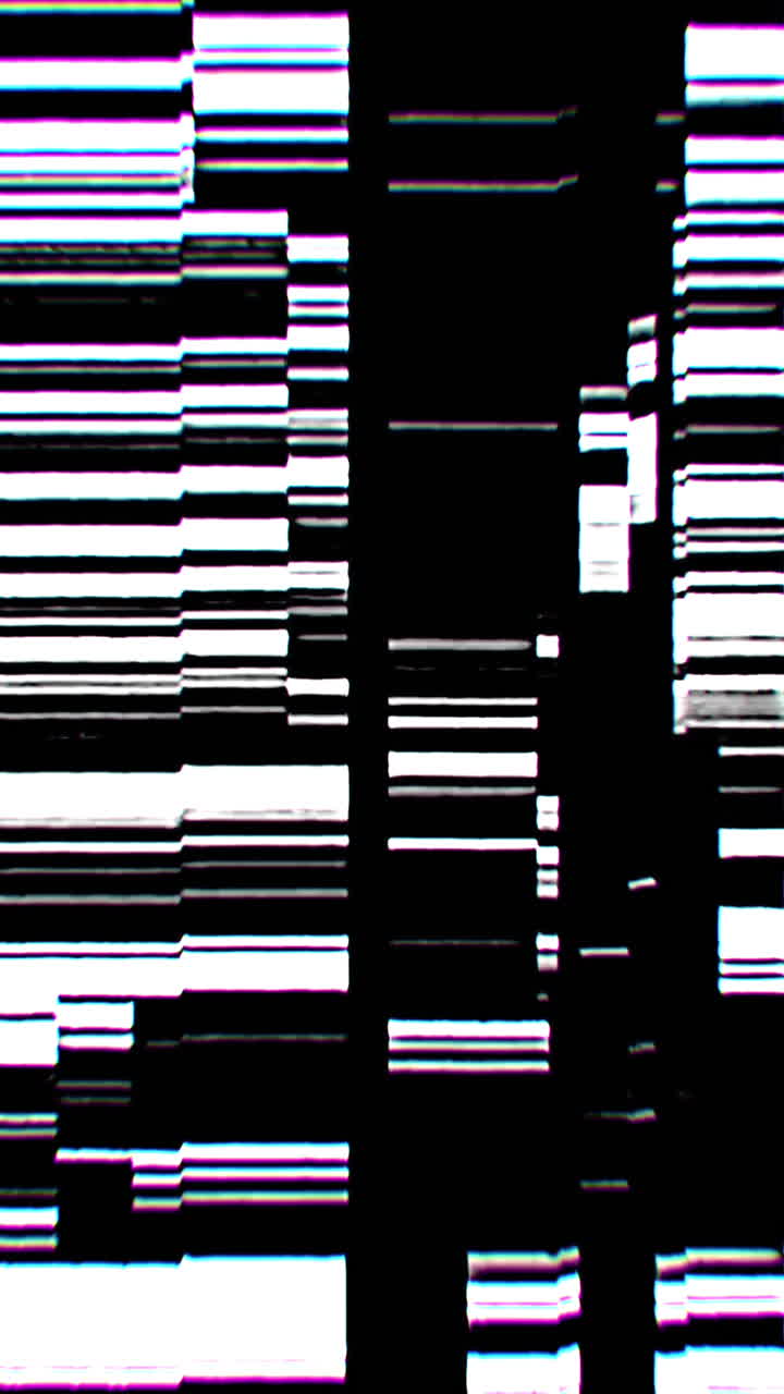 Abstrakter digitaler Glitch-Effekt mit bewegten Linien und Blöcken