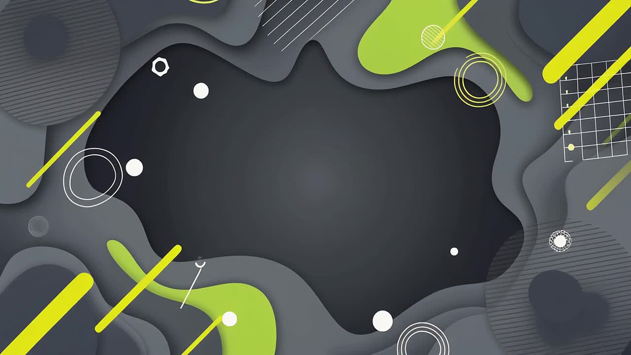 Modern Abstract Motion Graphics with Wavy Gray and Green Shapes
