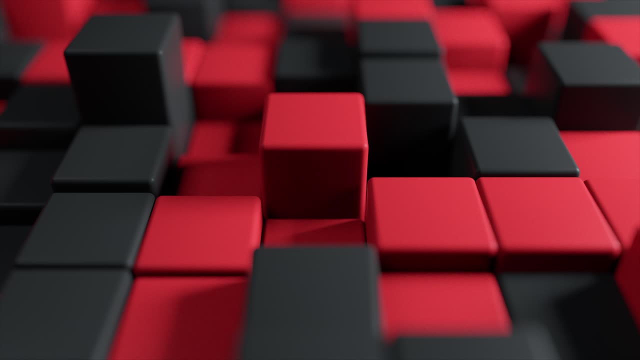 Abstract Background of Red and Black Cubes