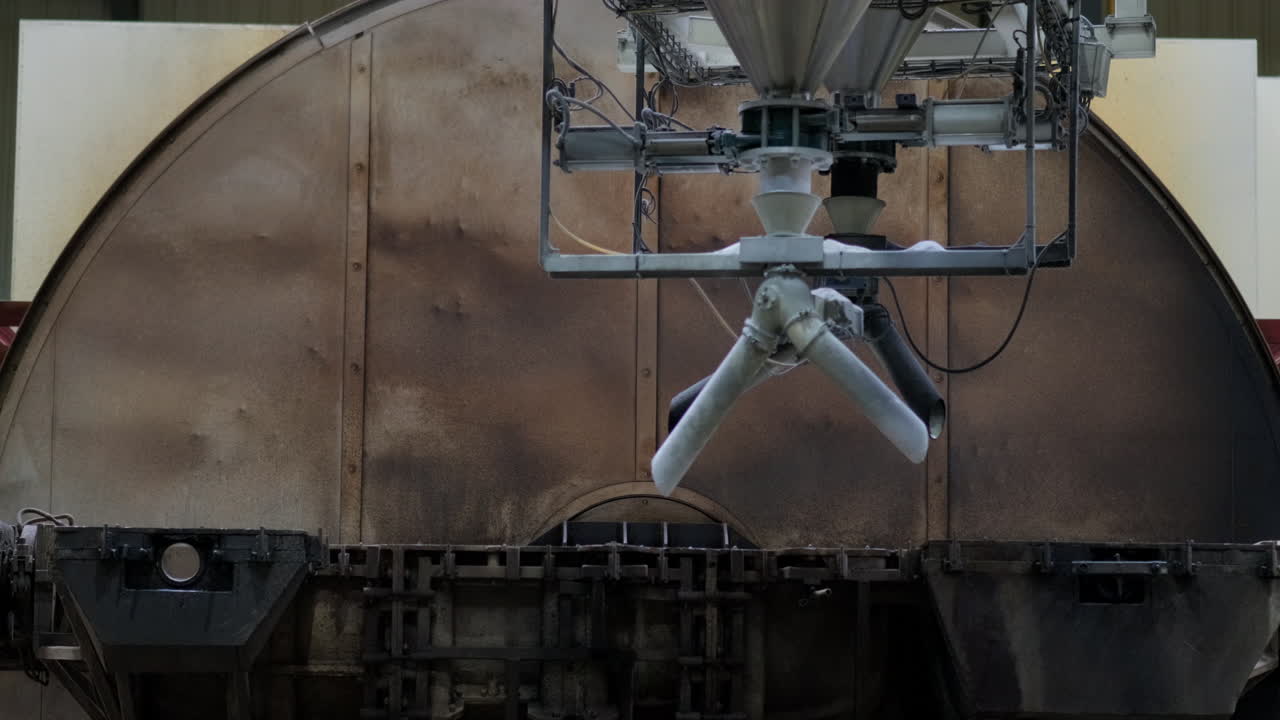 máquina de moldeo rotacional que opera en la producción de productos plásticos