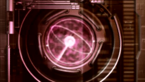 fondo animado en movimiento que muestra moléculas nucleares átomo energía radiactiva electricidad energía rayo