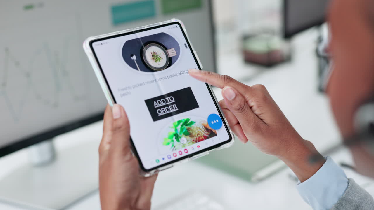 Woman, hands and phone in online shopping