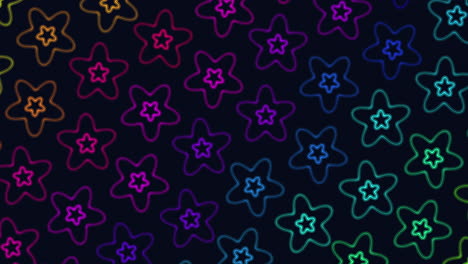 abstract rainbow stars pattern in rows