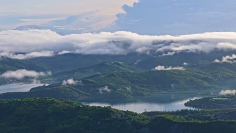 early morning panoramic view over the landscape of philippine island of dinagat.