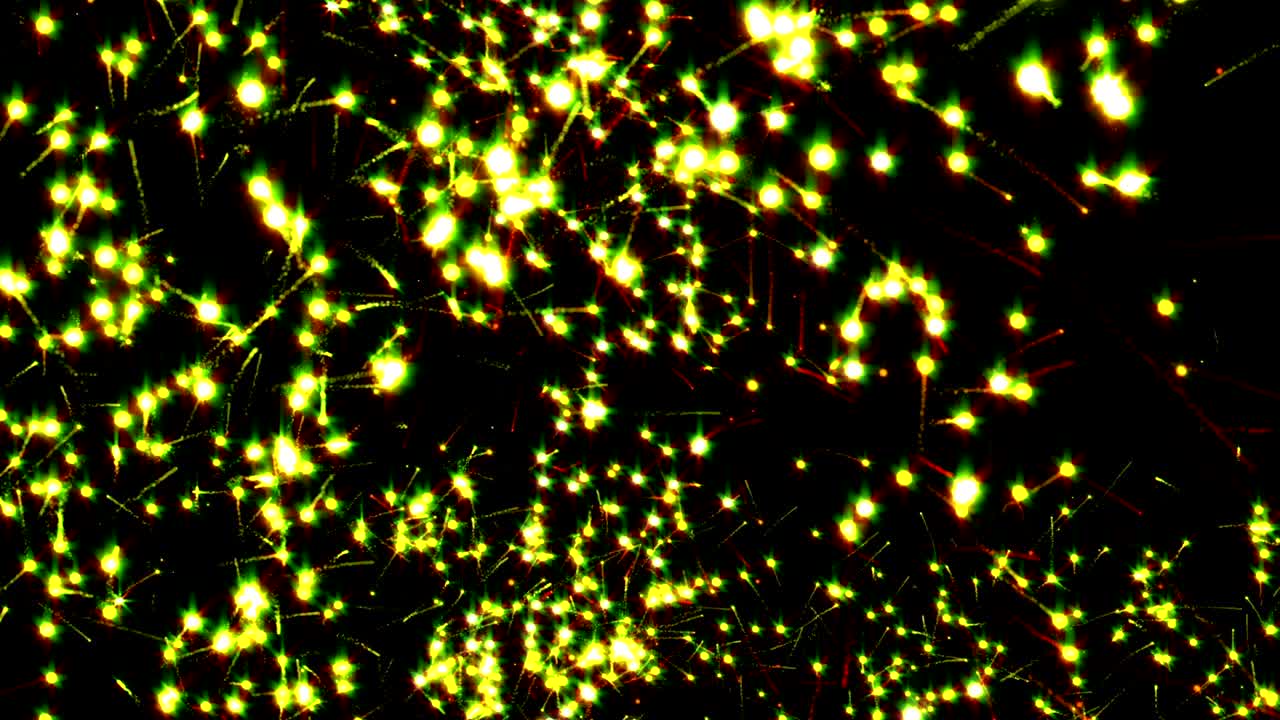 노란색으로 날아다니는 불빛