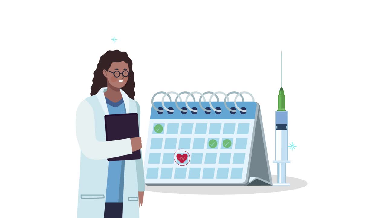 professional female doctor with calendar character