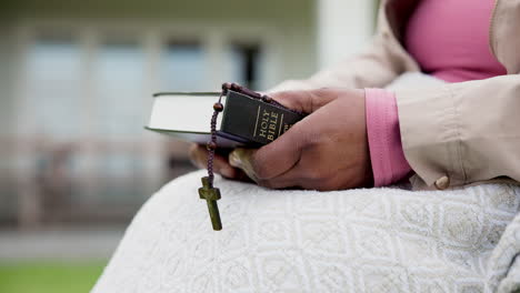 senior woman, bible study and rosary for christ