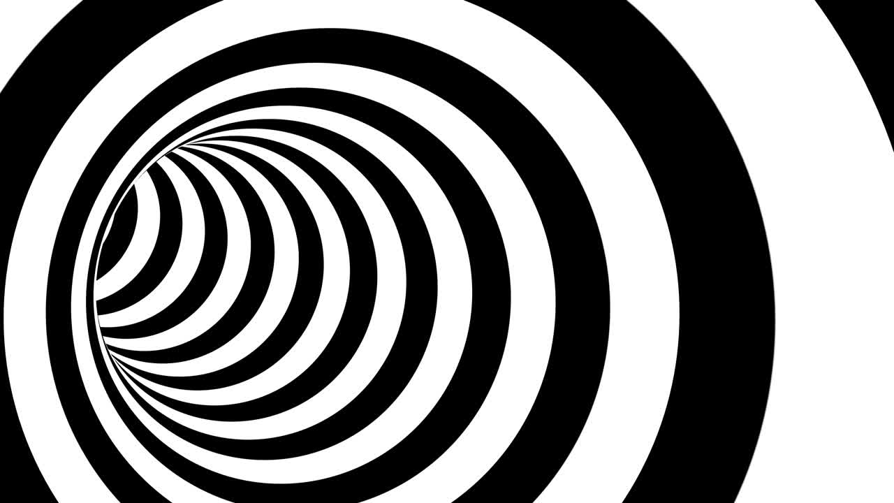 túnel sin fin negro blanco capaz de bucle sin costura 4k