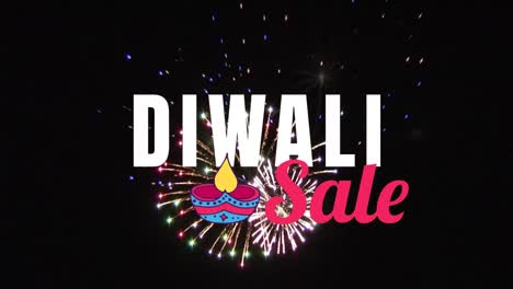 diwali sale text against illuminated background 4k