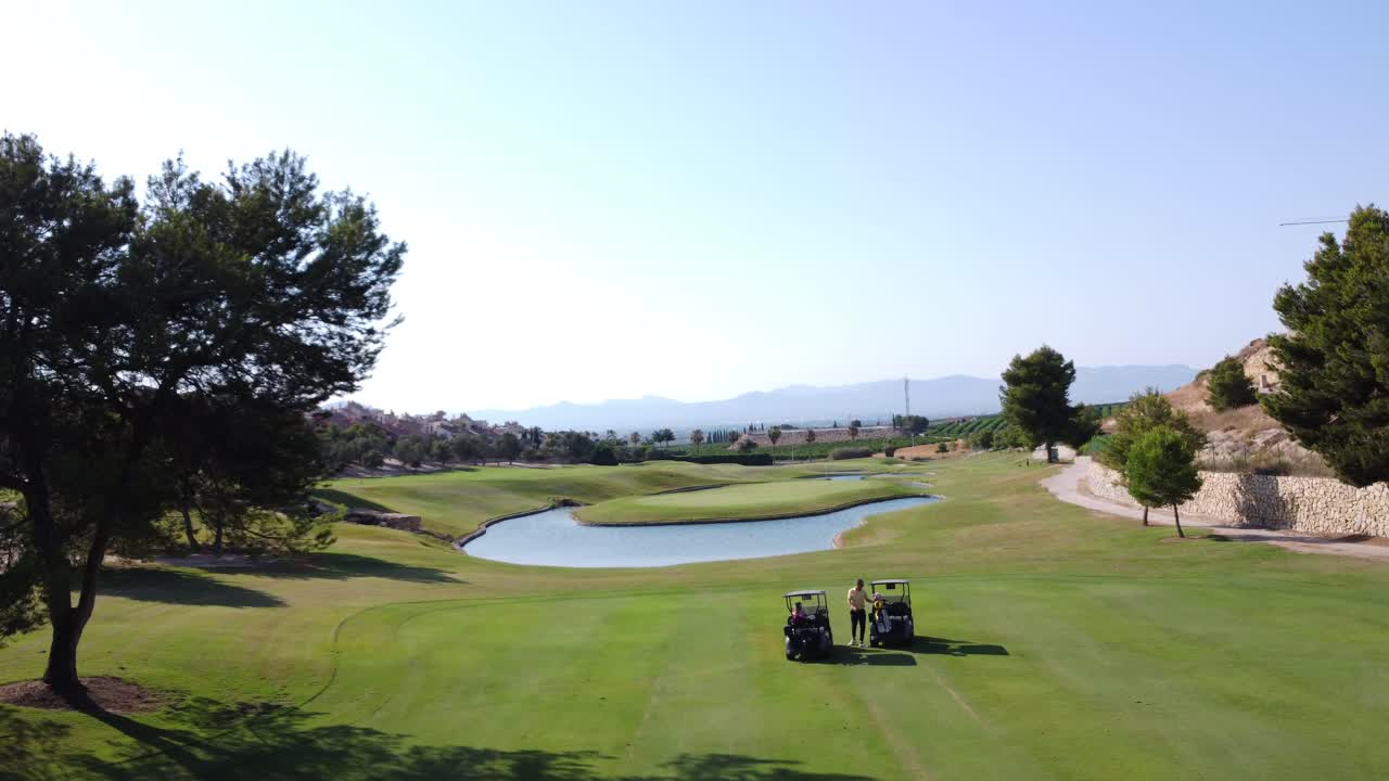 Scenic Golf Course with Golf Carts