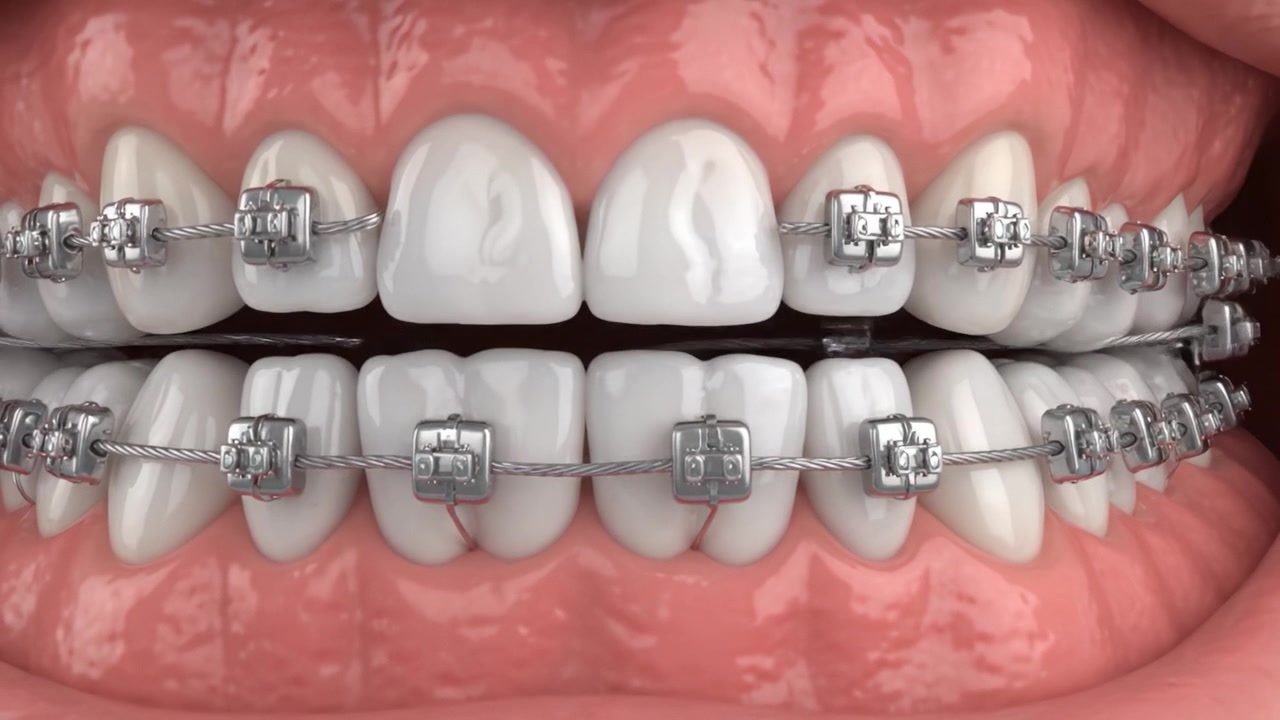 A Close-Up Exploration of Orthodontic Treatment: Visualizing the Correct Alignment of Teeth with Braces for Improved Dental Aesthetics and Health