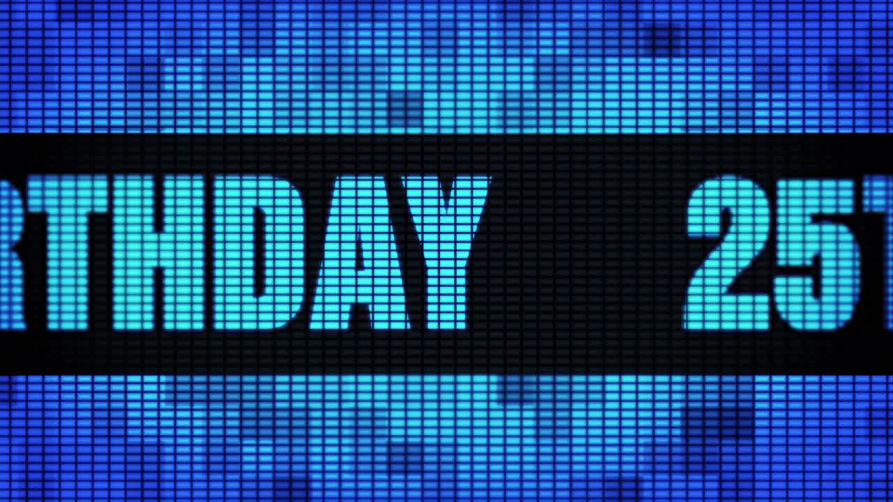 Happy Birthday 25th Display