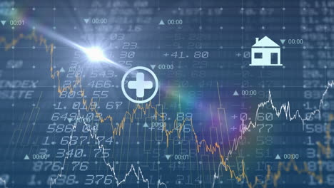 animación de números red de conexiones y procesamiento de datos