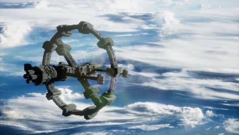 la tierra y la estación espacial iss