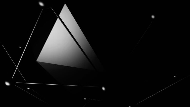 Fondo Negro Geométrico 3D Abstracto