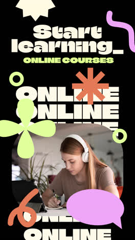 woman studying online courses