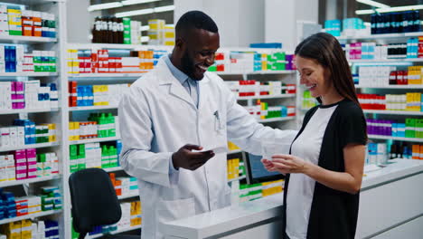 pharmacist and customer interaction