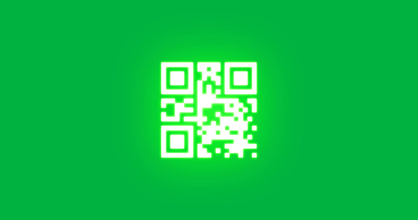 Flickering QR code on green and white background