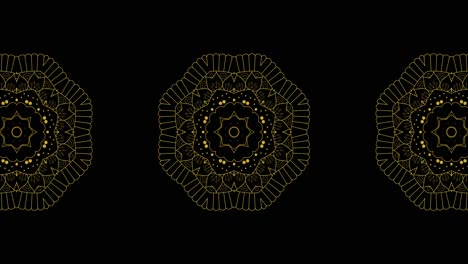 abstract ornamental digital hand drawn gold colour mandala footage. floral vintage decorative element's oriental pattern