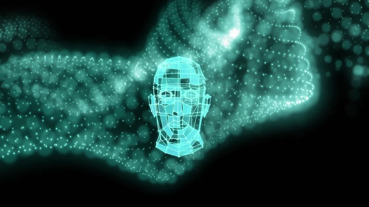 Animation of mesh with data processing over human head
