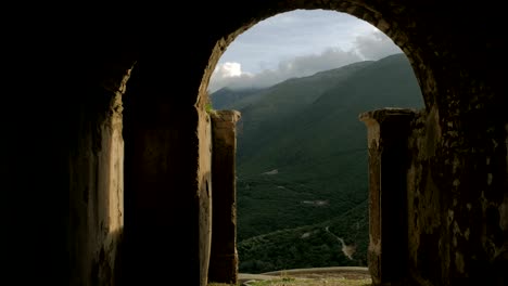 albania, borsh. remains of the sopot castle. gate. time lapse.