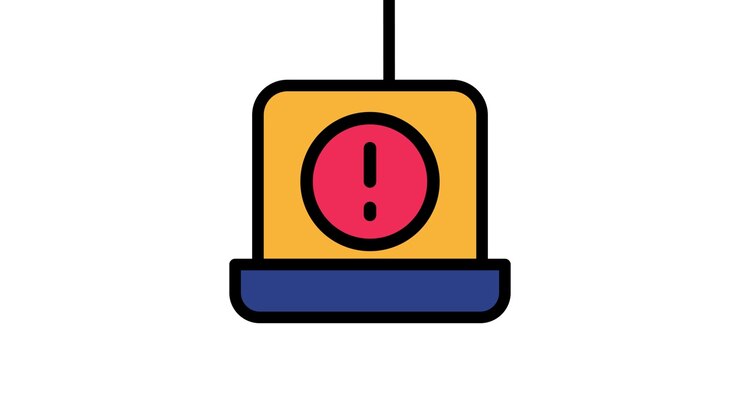 Animated Warning Light Icon with Exclamation Mark