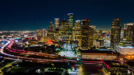 houston downtown drone time-lapse