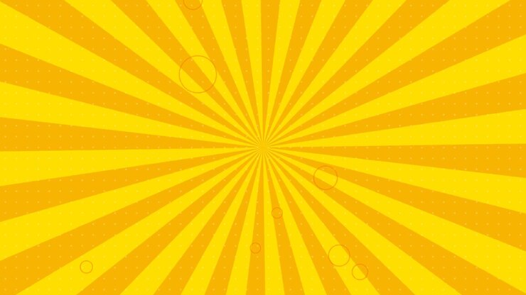 Yellow Sunburst Background with Floating Circles