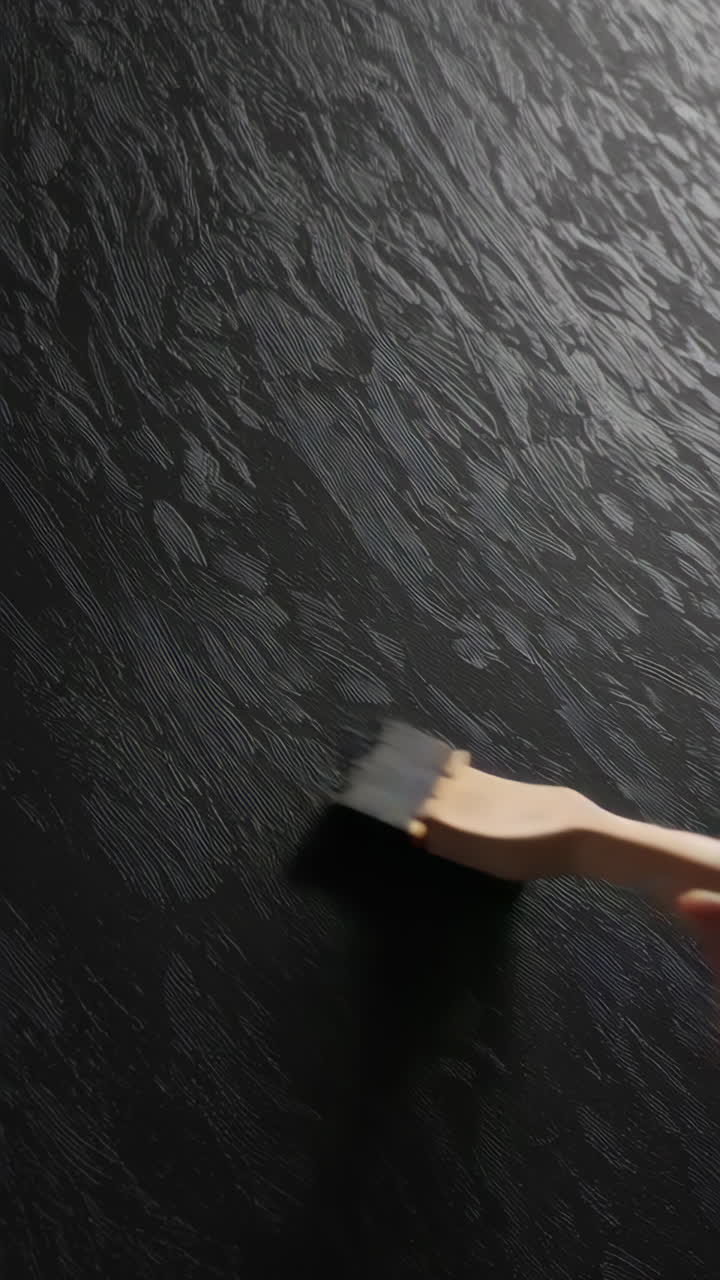 Black Painted Wood Surface with Brush Strokes