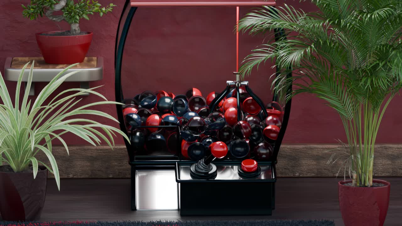 Retro Gumball Machine in a Stylish Interior