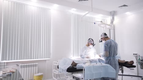 surgical procedure in operating room