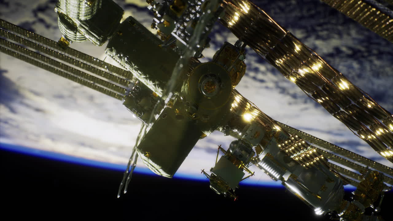 Space station orbits earth with stunning views of the planet below