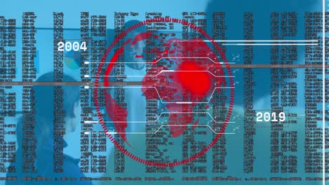 Animation-Der-Datenverarbeitung-über-Verschiedene-Geschäftsleute,-Die-Im-Büro-Sprechen