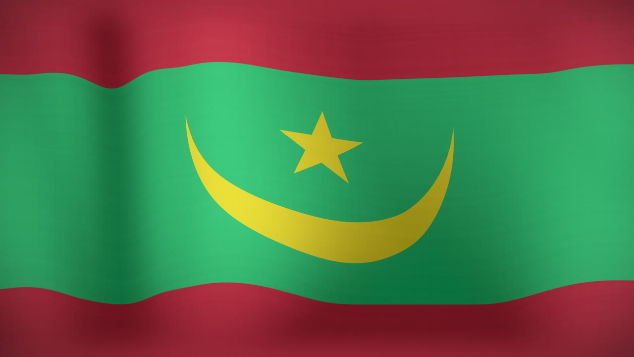 animación de ondear la bandera de mauritania