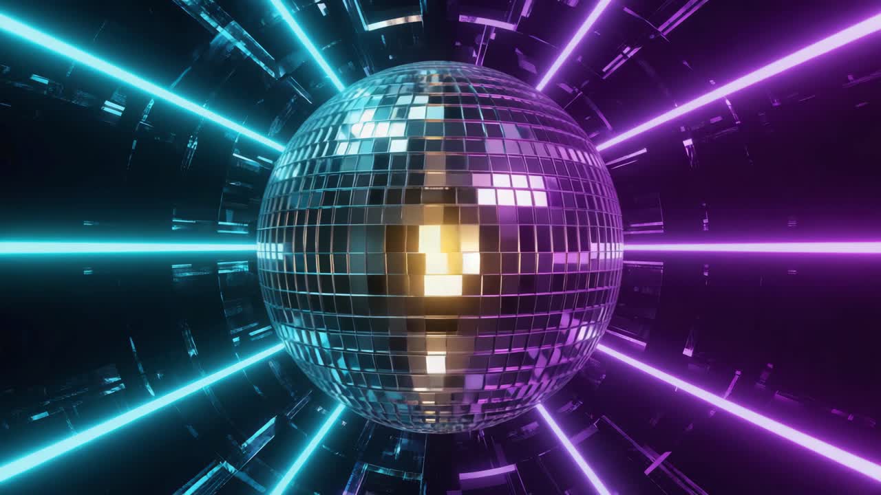 Palla da discoteca con luci al neon