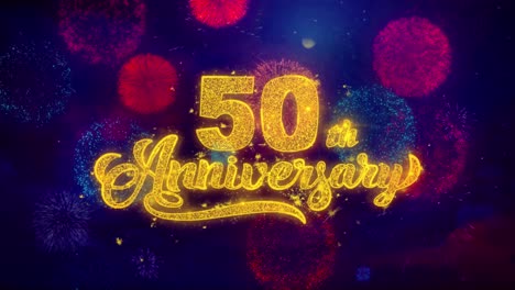 50th anniversary celebration with fireworks