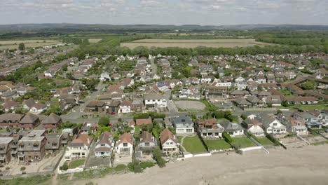 a countryside drone aerial view of middleton on sea in bognor regis, west sussex