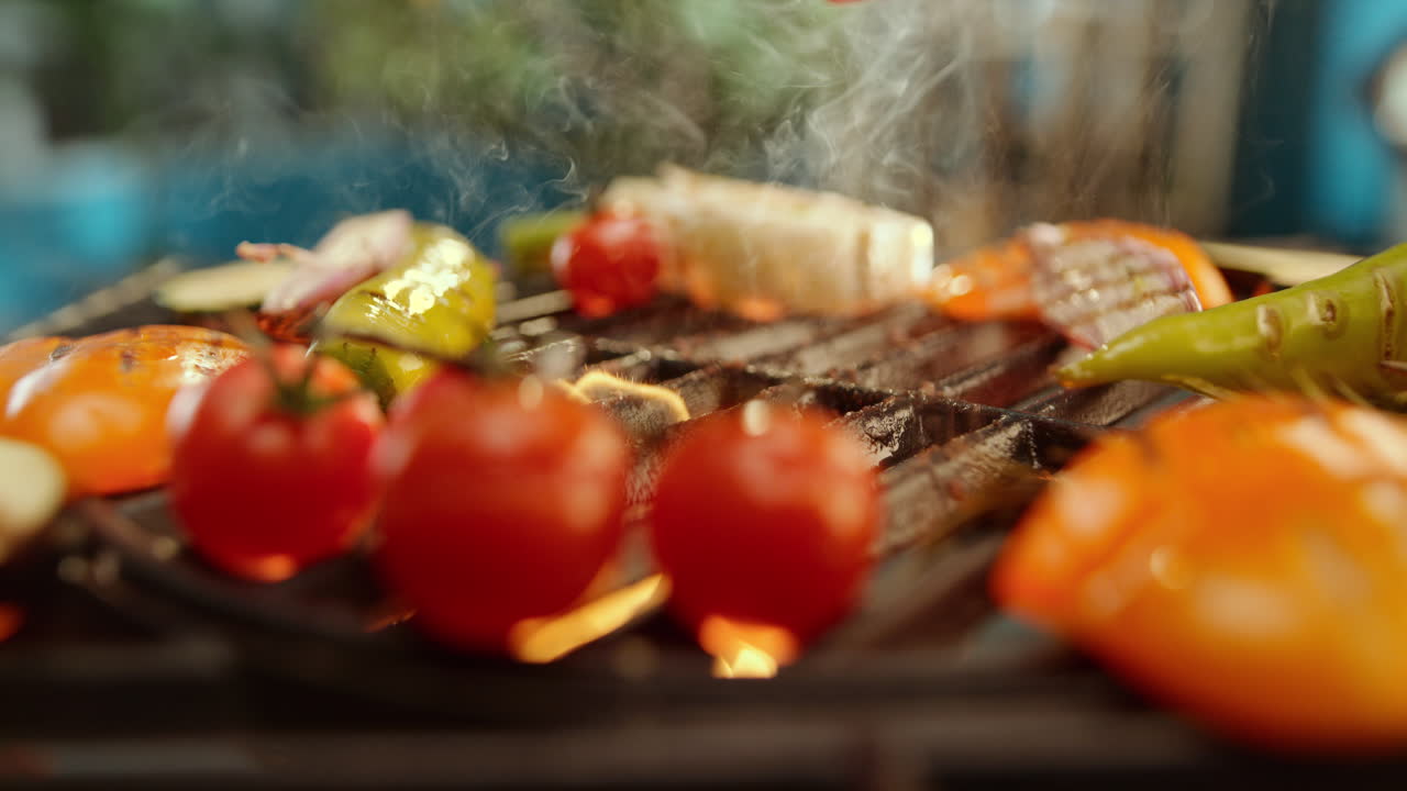 Grilled Burger and Vegetables
