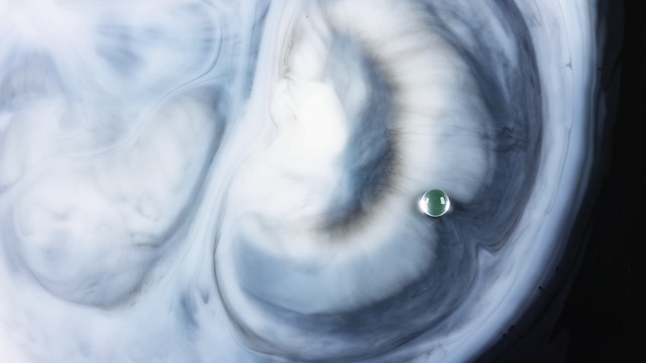 Abstract Swirling Black and White Fluid Art