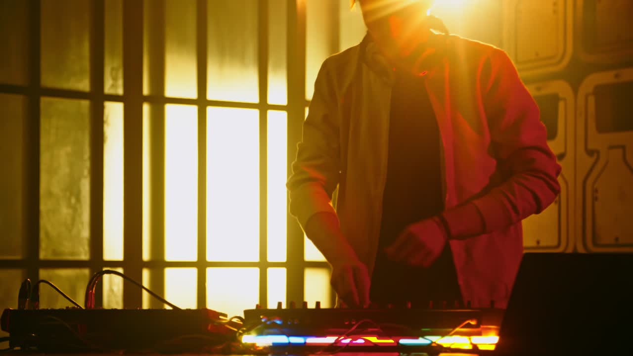 disc jockey disfrutando de la música