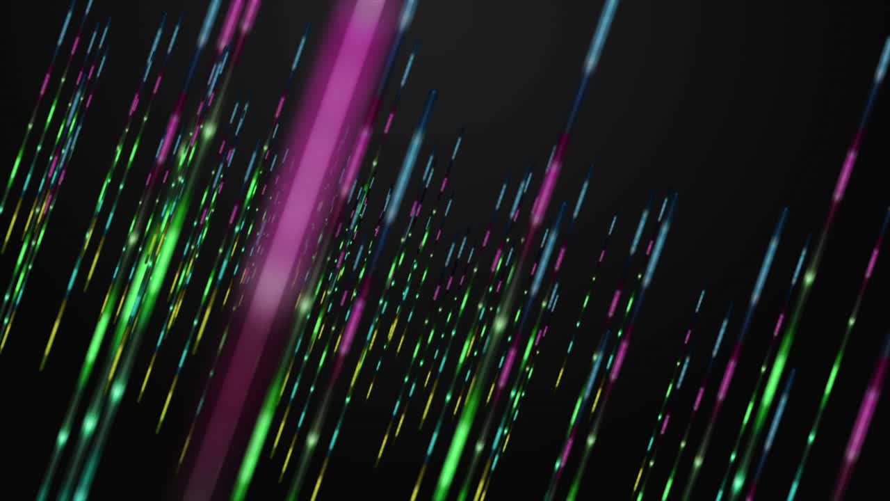 빛나는 줄무 객체와 함께 느린 동작의 미래 애니메이션, 4096x2304 루프 4k