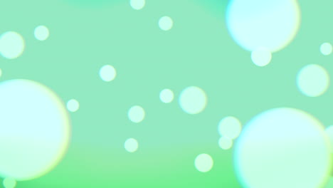 abstract green background with floating white circles