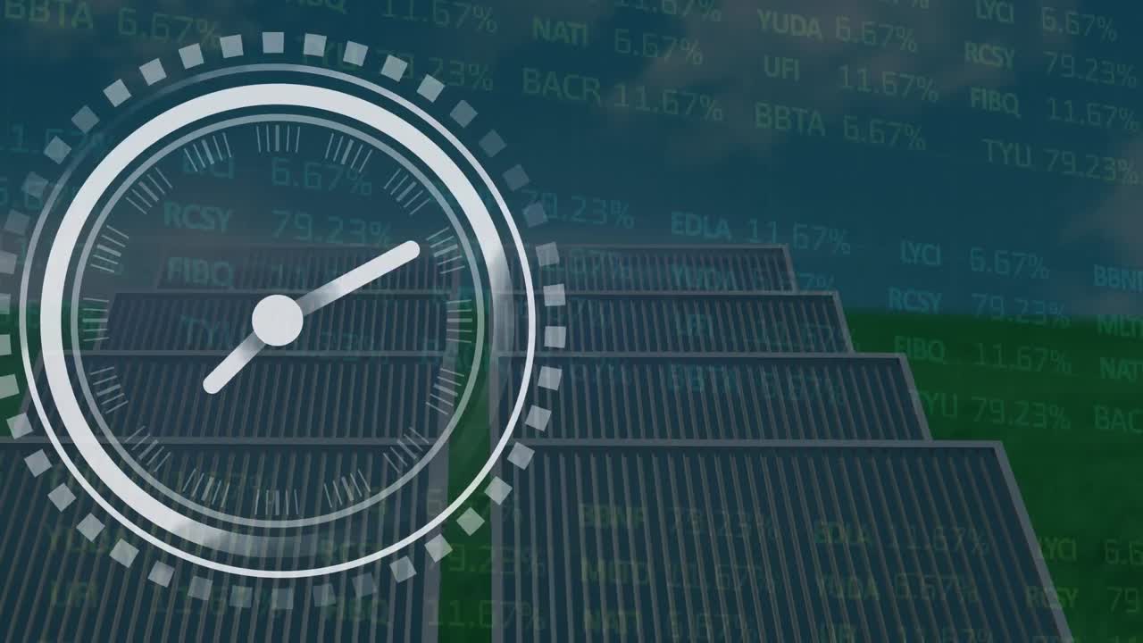 Animation of data processing over clock moving